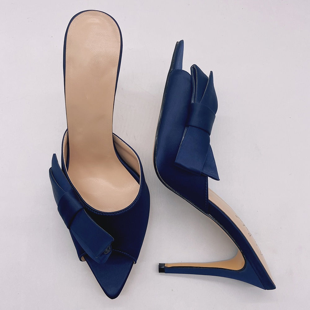 Bow Stiletto Mules