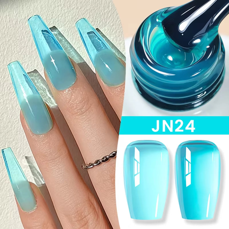 10Ml Jelly Nude Gel Nail Polish 50 Colors Semi Transparent Nail Art Nail Supplies Soak off UV LED Nails Gel Varnish