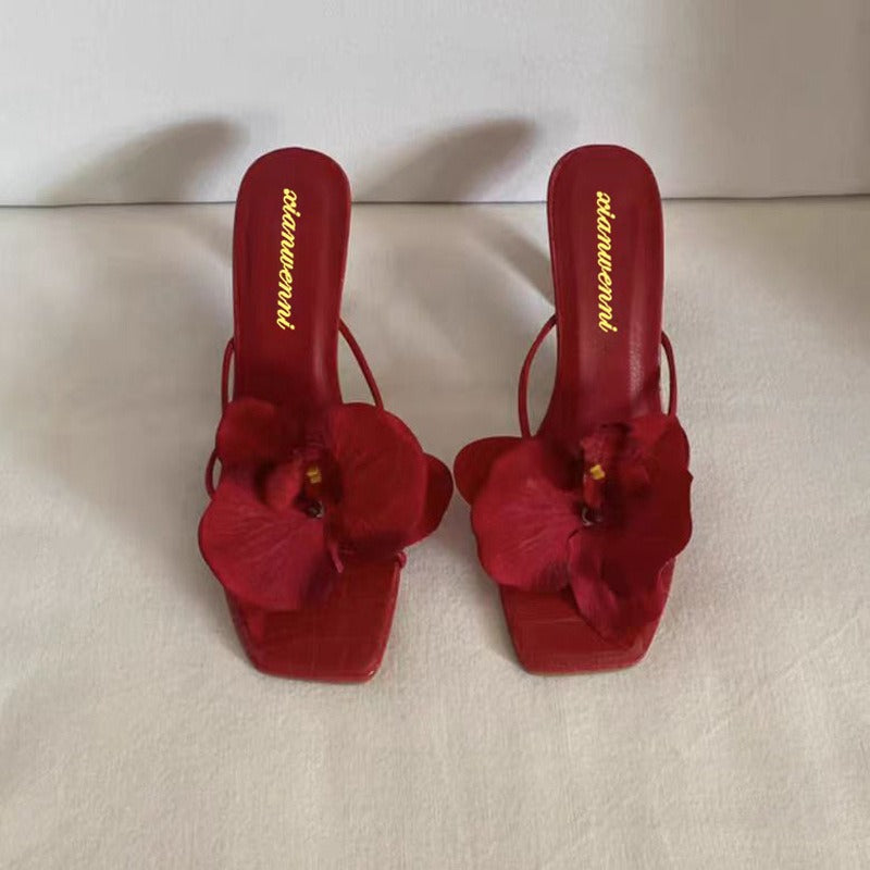Flower High-Heel Sandals
