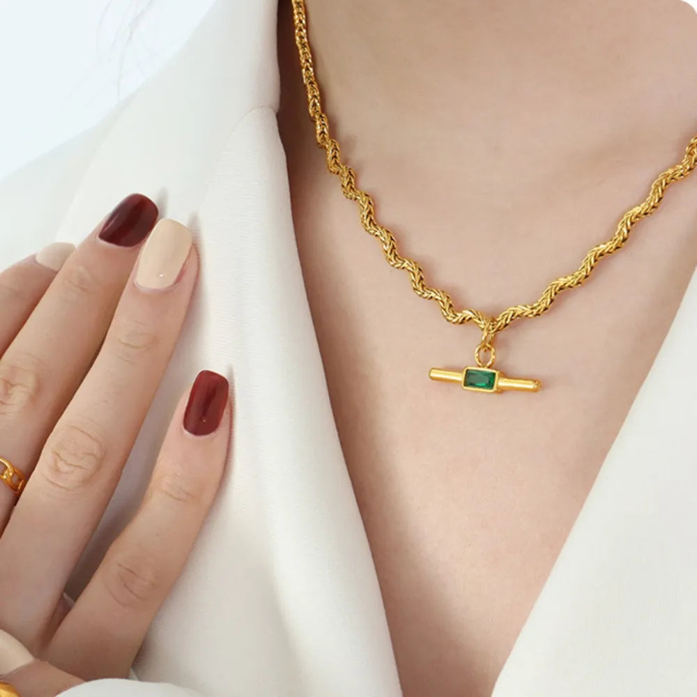 Glass Cone Pendant Necklace