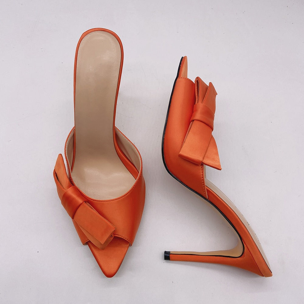 Bow Stiletto Mules