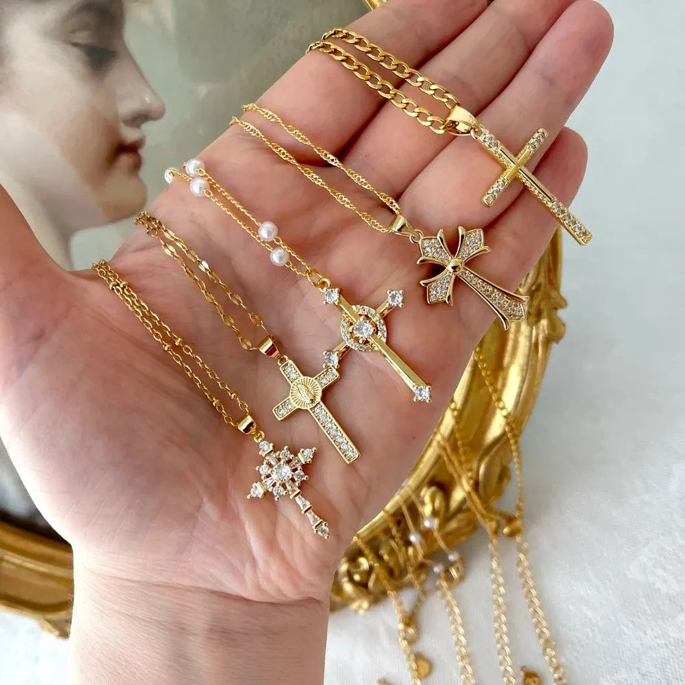 Zircon Cross Necklace