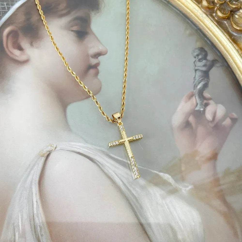 Zircon Cross Necklace