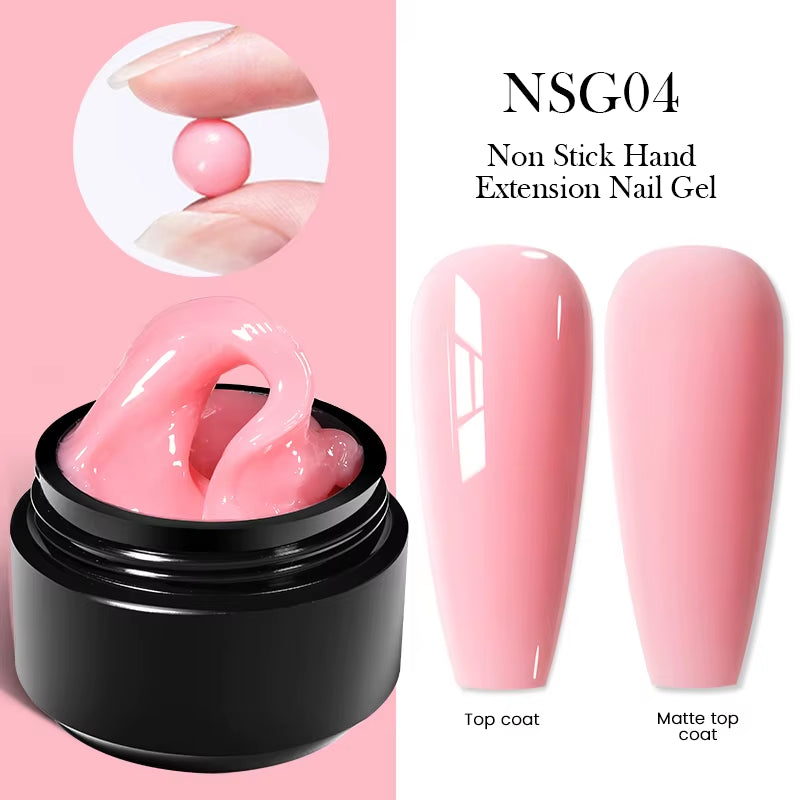 30Ml Glitter Pink Hard Jelly Nail Extension Gel Nail Polish Milky White Clear Color Soak off UV Construction Gel