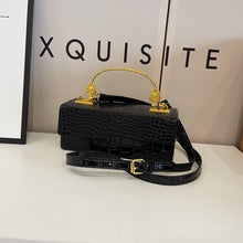Croc-Embossed Top-Handle Bag