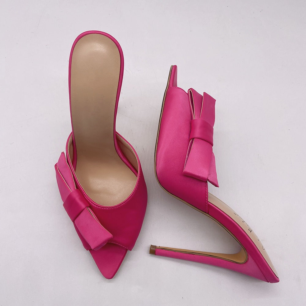 Bow Stiletto Mules
