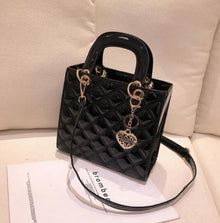 Glossy Quilted Chain Tote