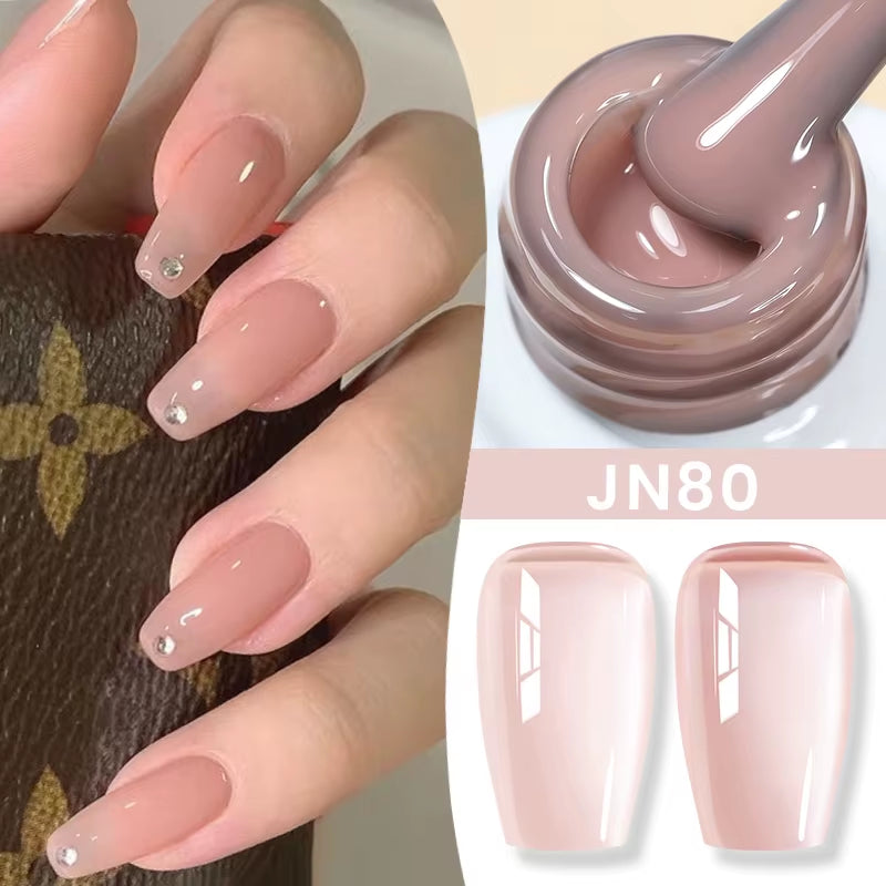 10Ml Jelly Nude Gel Nail Polish 50 Colors Semi Transparent Nail Art Nail Supplies Soak off UV LED Nails Gel Varnish