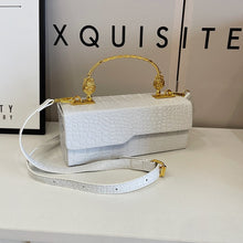 Croc-Embossed Top-Handle Bag