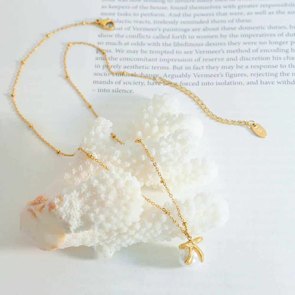Bow & Bead Necklace