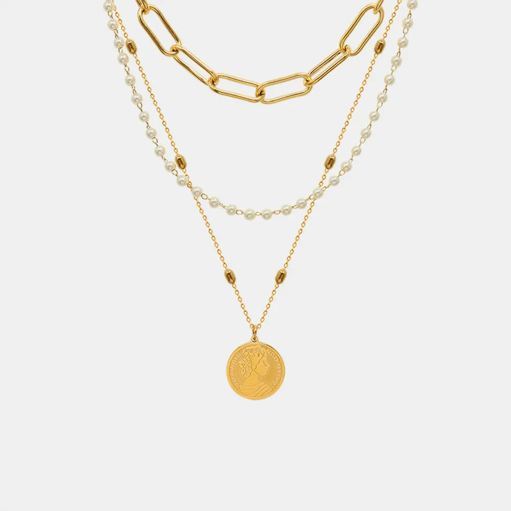 Faux Pearl Layered Necklace