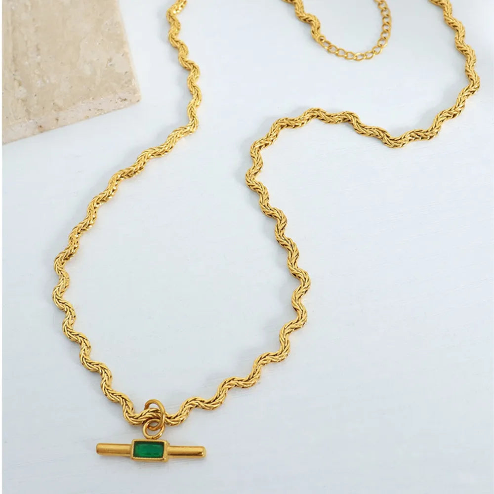 Glass Cone Pendant Necklace