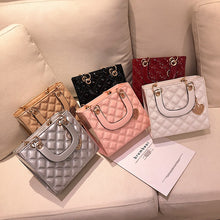 Glossy Quilted Chain Tote