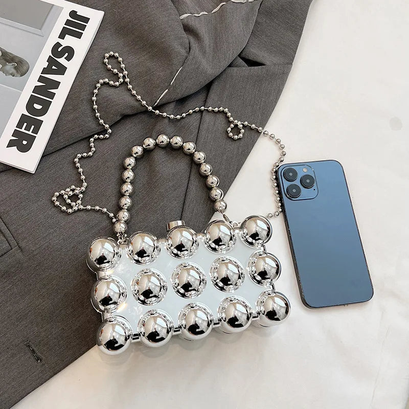 Pearl Chain Mini Lipstick Bag