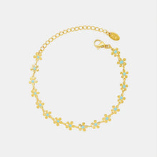 Blue Enamel Flower Bracelet