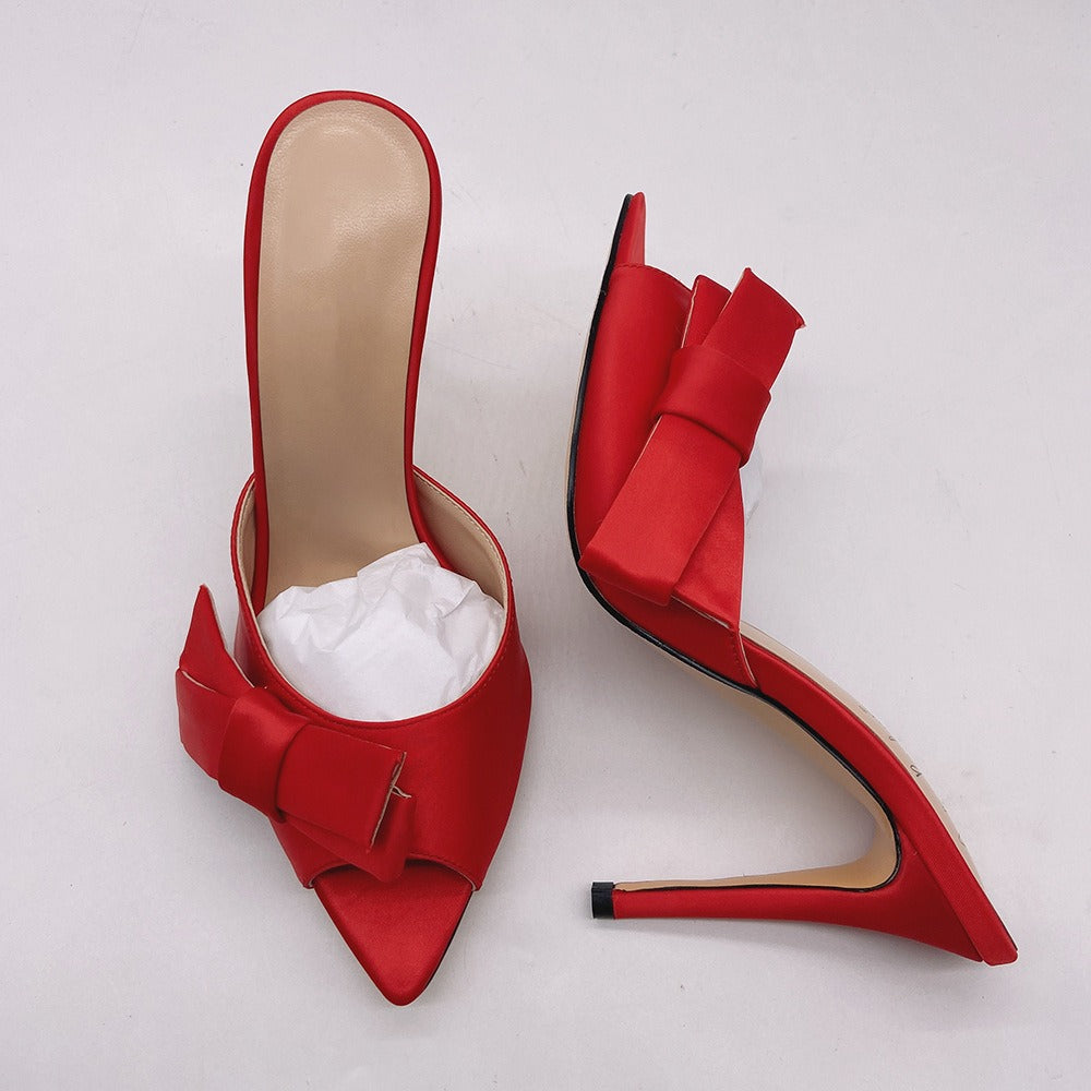 Bow Stiletto Mules