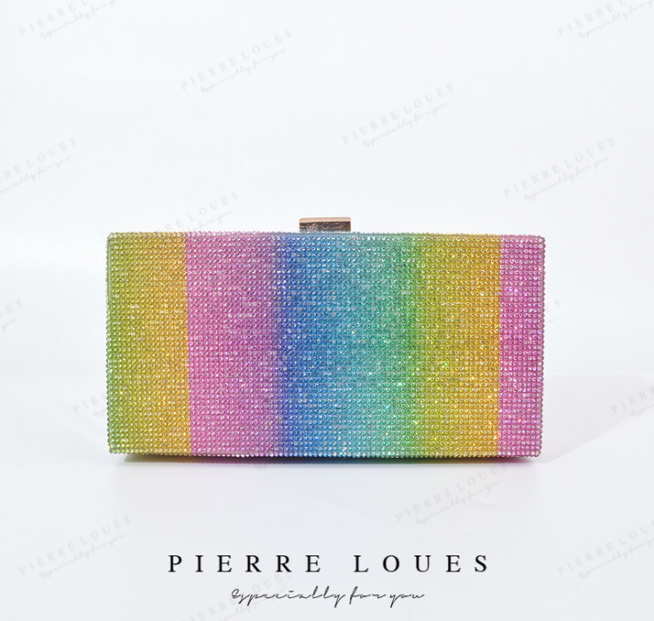 Rainbow Rhinestone Clutch