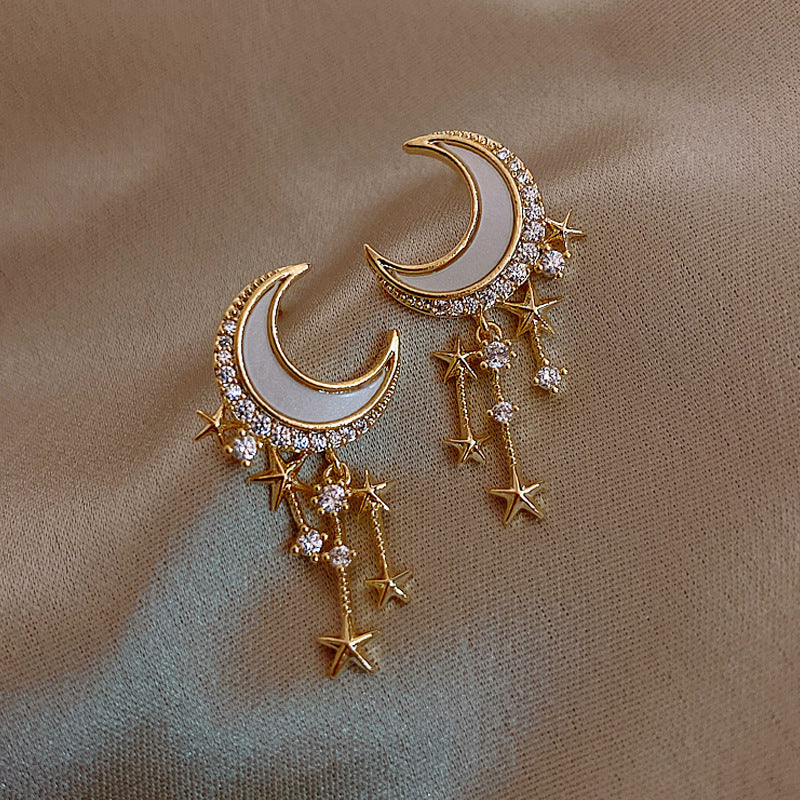 Star & Moon Drop Earrings