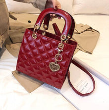 Glossy Quilted Chain Tote