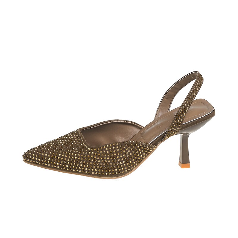 Rhinestone Slingback Heels