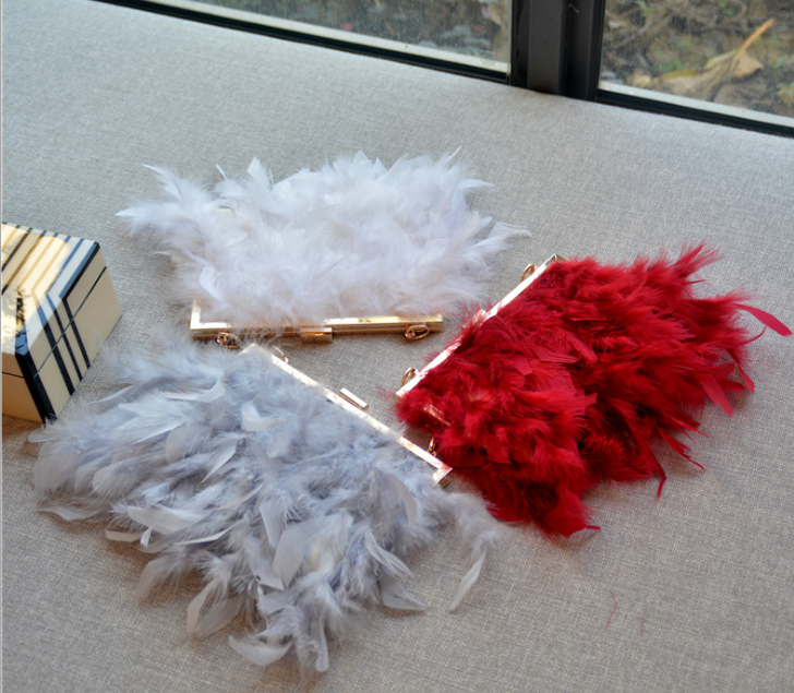 Luxy Moon Feather Clutch