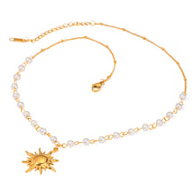18K Gold-Plated Pearl Sun Necklace