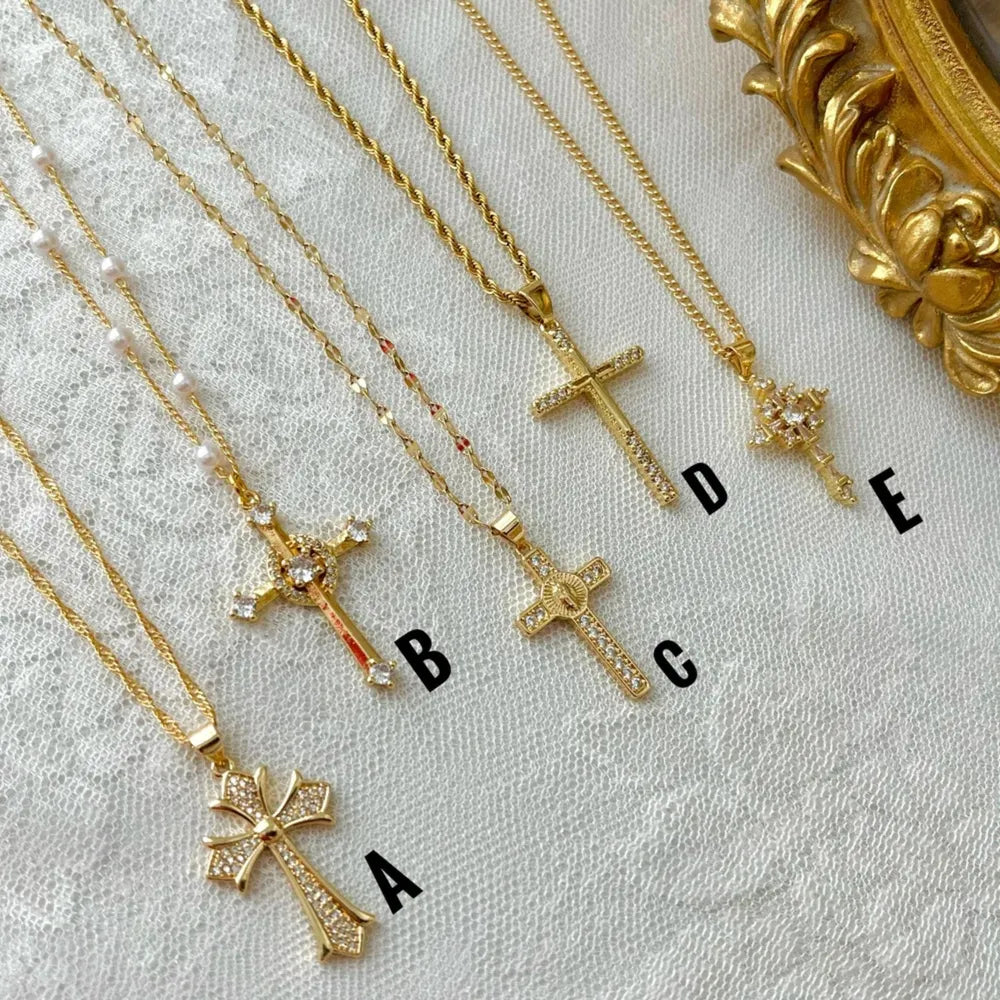 Zircon Cross Necklace