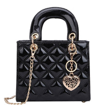 Glossy Quilted Chain Tote