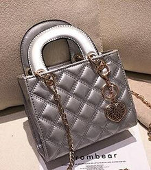 Glossy Quilted Chain Tote