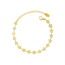 Blue Enamel Flower Bracelet