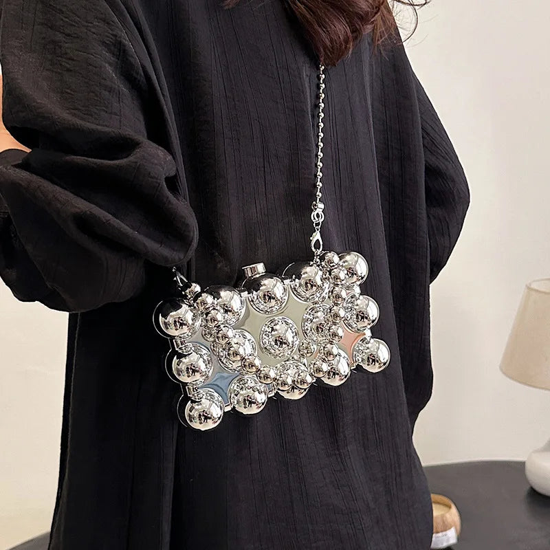 Pearl Chain Mini Lipstick Bag