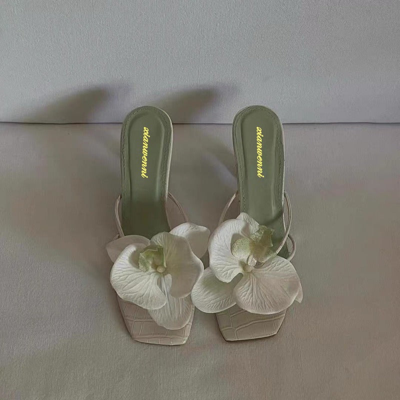 Flower High-Heel Sandals