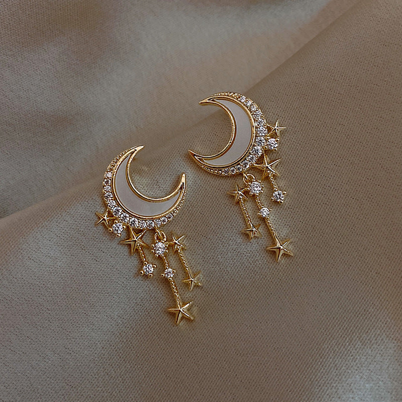 Star & Moon Drop Earrings