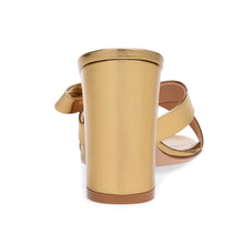 Gold Block-Heel Mules