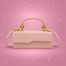 Croc-Embossed Top-Handle Bag