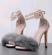 Fluffy Ankle-Strap Sandals