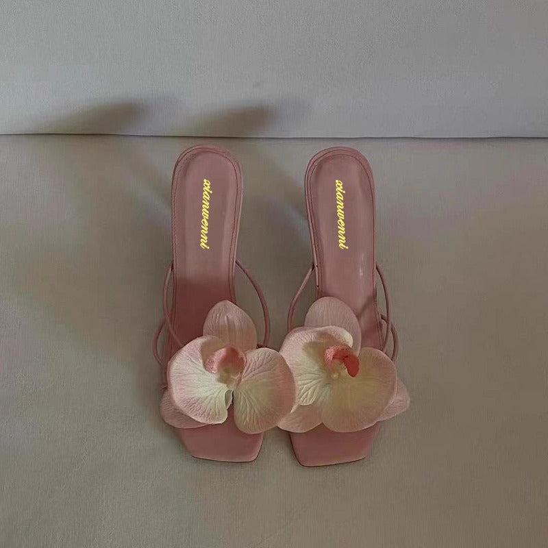 Flower High-Heel Sandals