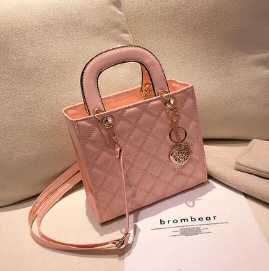 Glossy Quilted Chain Tote