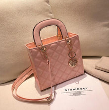 Glossy Quilted Chain Tote