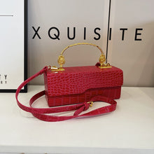 Croc-Embossed Top-Handle Bag