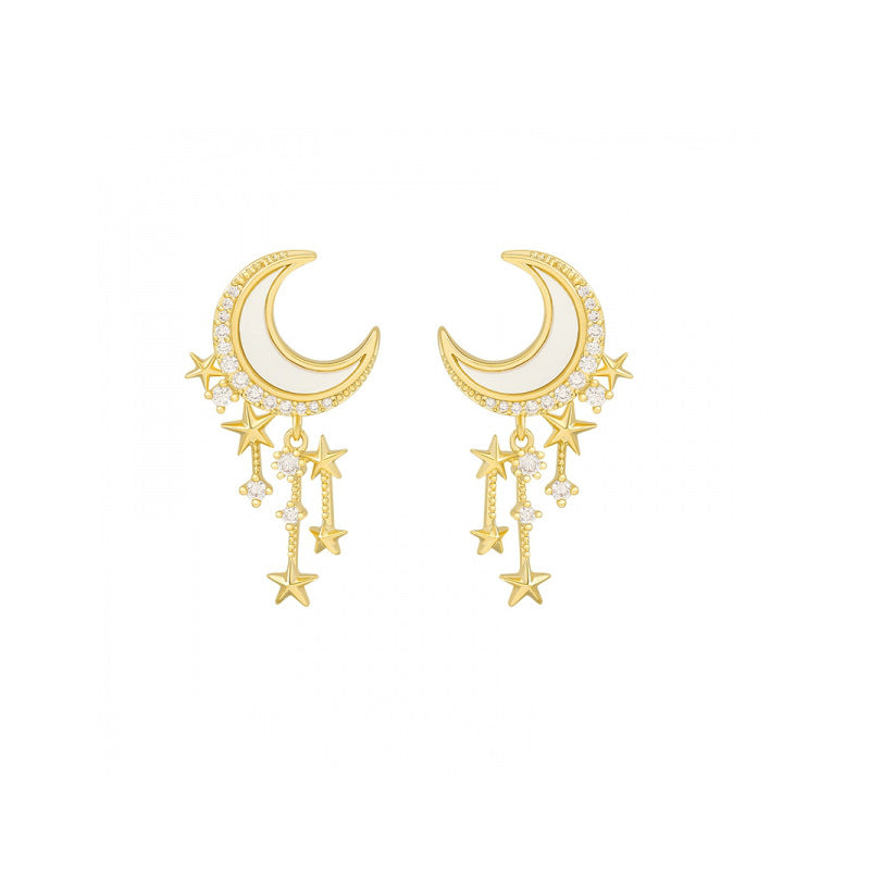 Star & Moon Drop Earrings