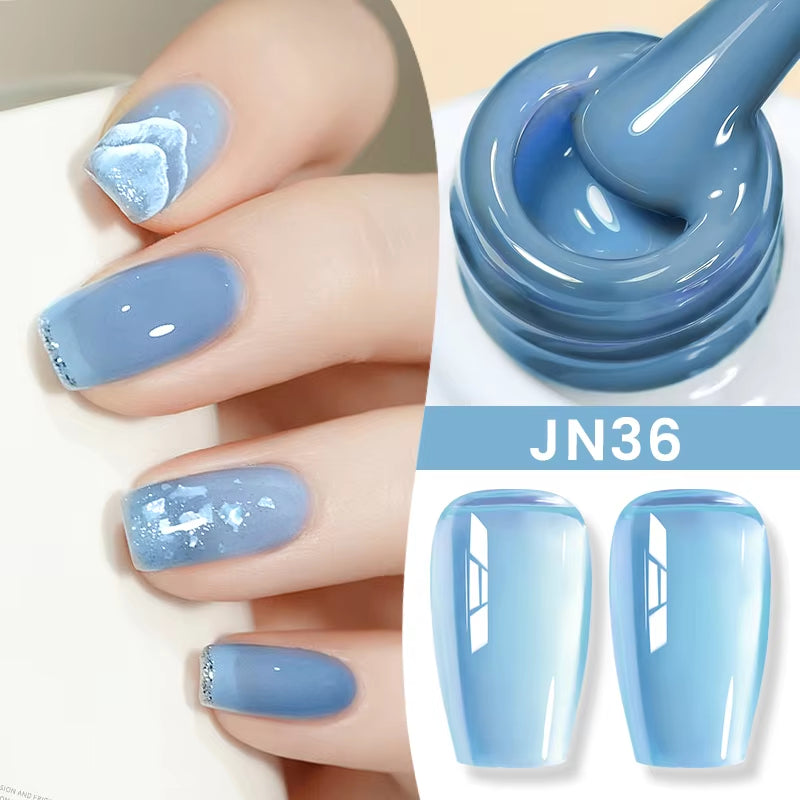 10Ml Jelly Nude Gel Nail Polish 50 Colors Semi Transparent Nail Art Nail Supplies Soak off UV LED Nails Gel Varnish