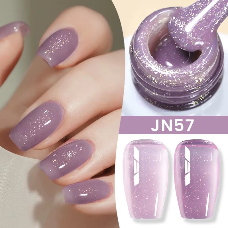 10Ml Jelly Nude Gel Nail Polish 50 Colors Semi Transparent Nail Art Nail Supplies Soak off UV LED Nails Gel Varnish