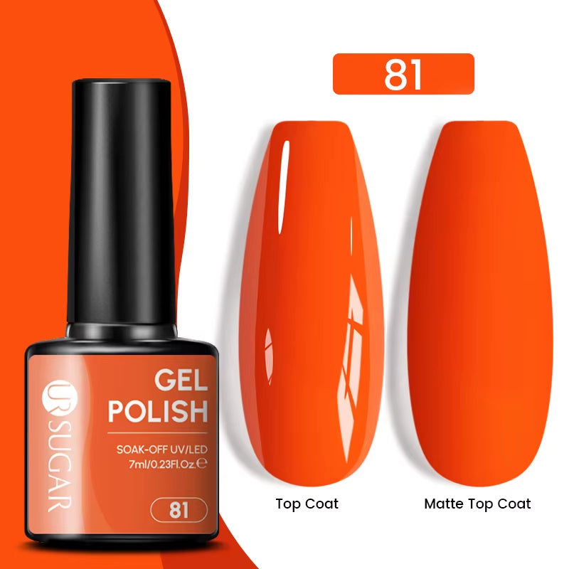 7Ml Champagne Gold Sequins Gel Nail Polish Bright Sparkling Glitter French Semi Permanent Nail Painting UV Gel
